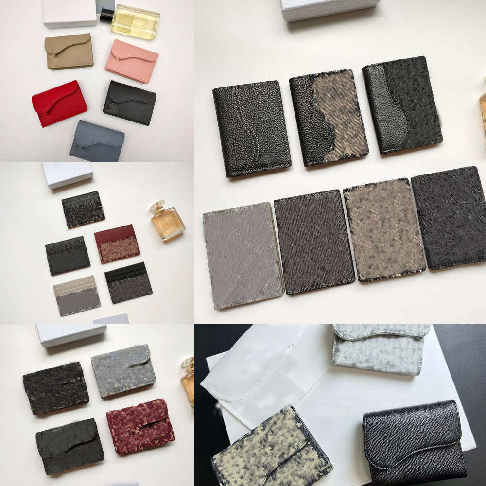 Top Quality Luxury Designer Purse Card Holder Wallet Genuine Leather High Quality Canvas Mens Womens Slim Bifold Credit Card Case Minimalist Unisex
