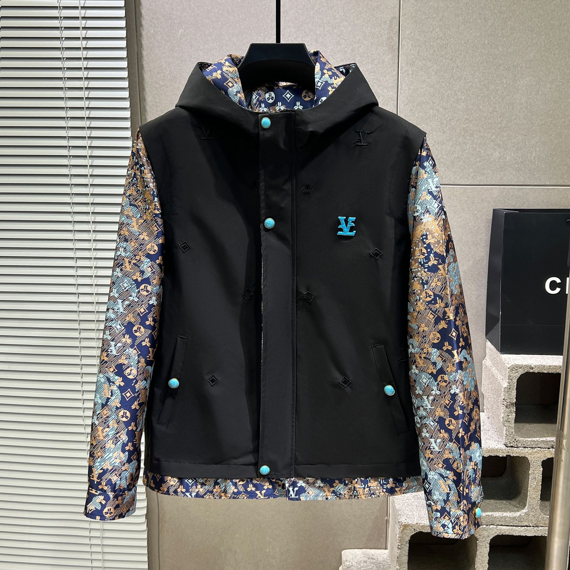 Designer Coat - Spring/summer New Style Fashionable Men's Jacket - Fashion Brand - Colorful Patchwork Print - Youth-fit Hooded Coat - Men's 