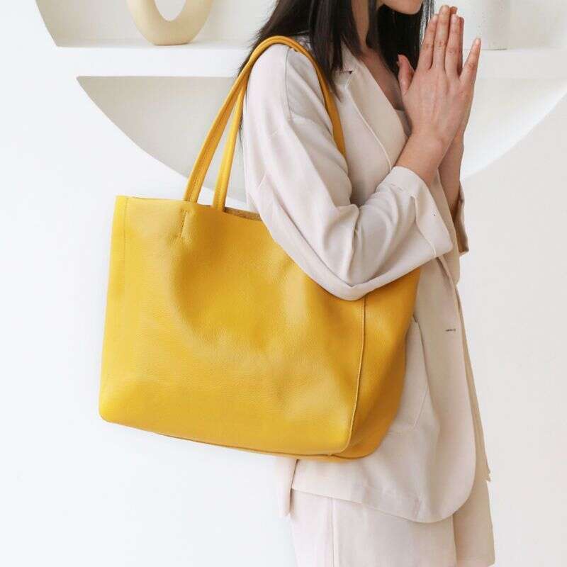 2026 New Women's Top Layer Cowhide Tote Bag Large Capacity Handbag Shoulder Bag Big Bag Fashion Class Commute Bag High Quality Genuine Leather SE