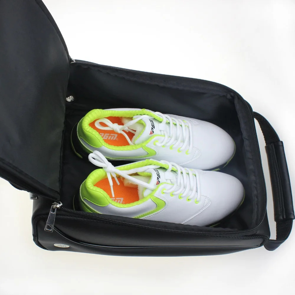 CRESTGOLF Women And Mens Golf Shoes Bag PU Leather Portable Golf Sports Shoes Bag 260413