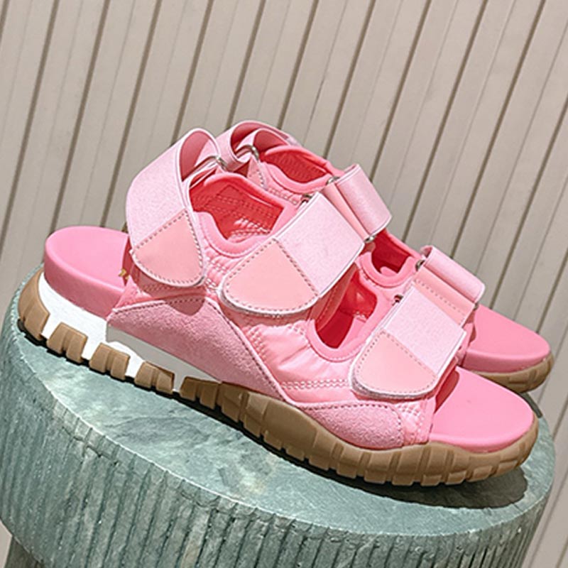 Designer Women Hook Loop Sandals Spring Summer 2026 New Womens Beach Shoes EVA Tyre Rubber Sole Embossed Screen Printed Logo Upper Casual Sandals top quality