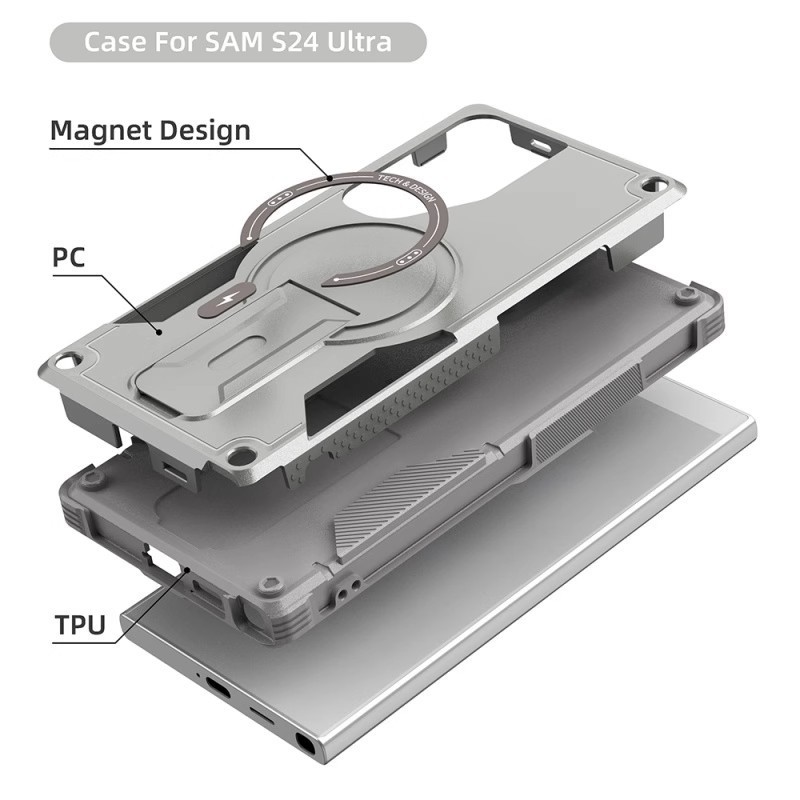 Armor Invisible Magnetic MagSafe Phone Case Holder For Samsung Galaxy S26 25 S24 Plus Ultra A05 A14 A15 A16 A25 A35 A55 A56 For Anti Drop Protective C - view 7