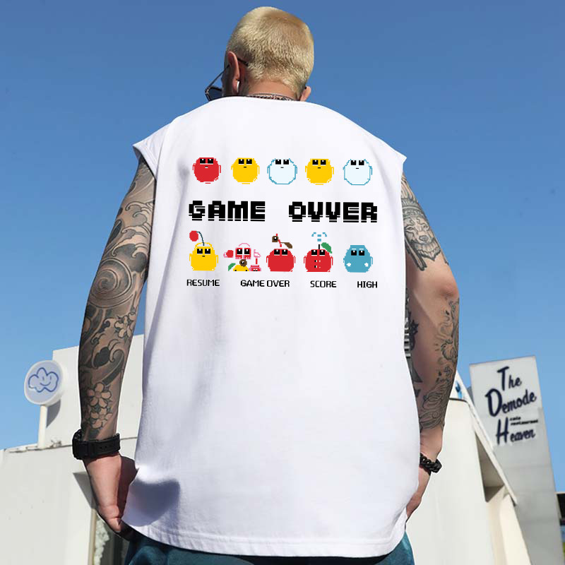 Summer Men's Trendy Edgy-Style Tank Tops | Oversized Wide-Shoulder Big & Tall Loose Sleeveless Tees