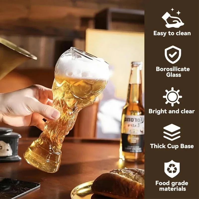 Football Tournament Trophy Glass Beer Cup Suitable For Watching Celebrating Games Decorating Bars Restaurants Party Gifts 260413