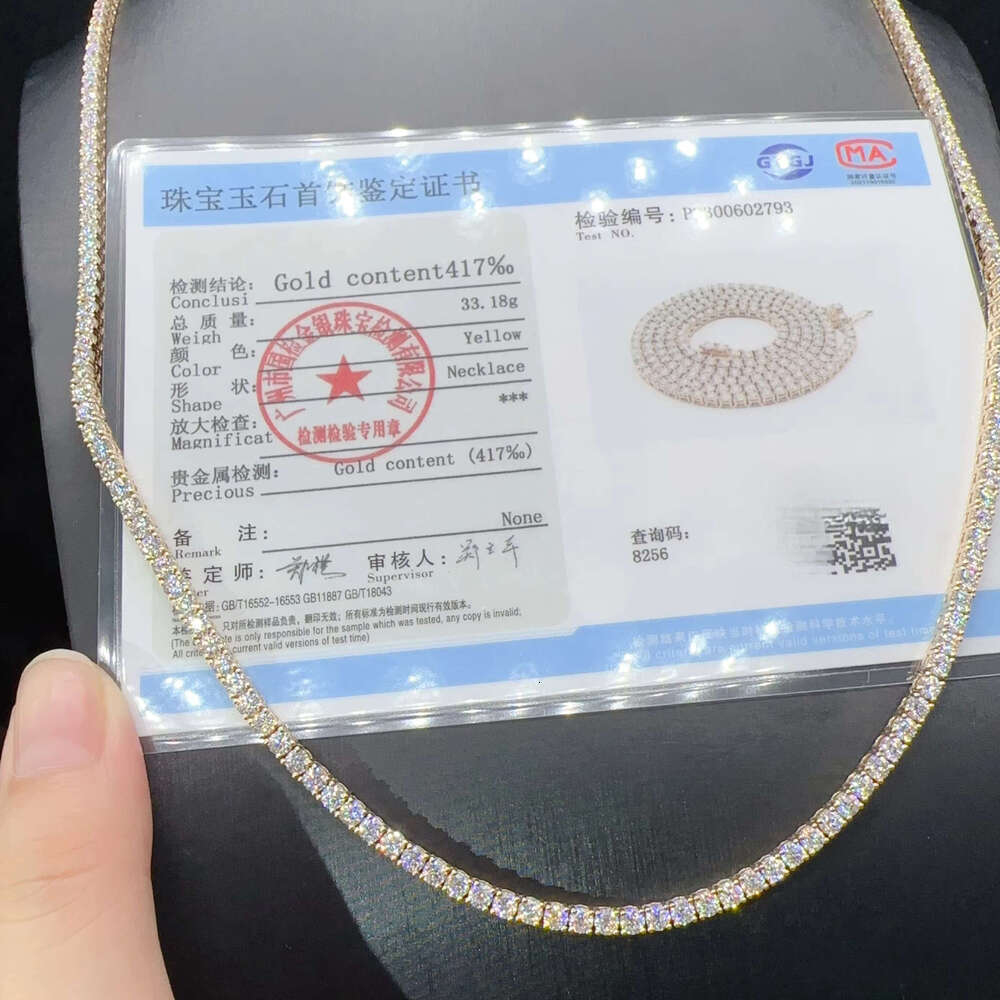 3MM Customized 10K Real Gold VVS Moissanite GRA Lab Diamond Iced Out Jewelry Moissanite Lab Diamond Tennis Chain