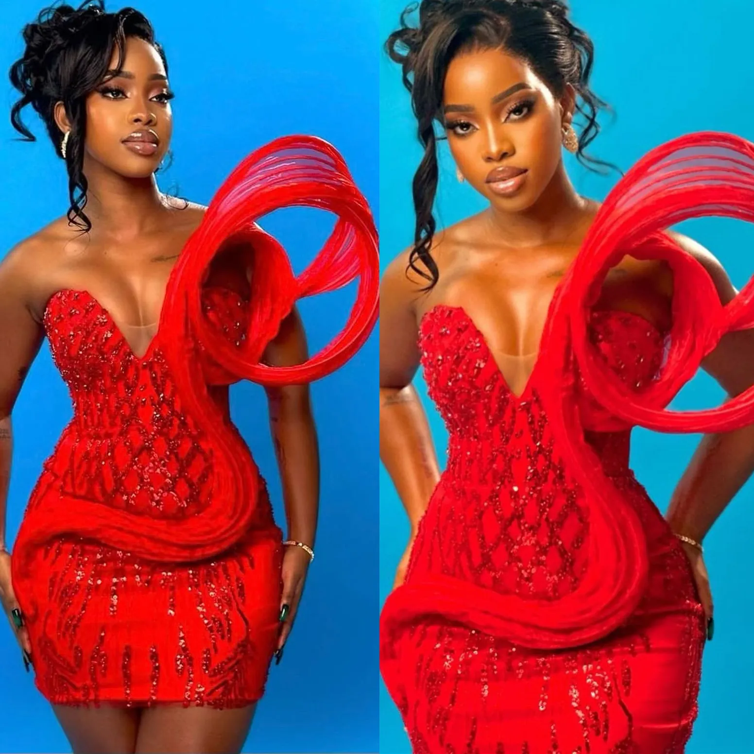 2026 Red Sheath Cocktail Dress Sheer Neck Beaded Stylish Short Mini Graduation Homecoming Dresses For Special Occasions Gowns 8th Grade Prom Dinner Dr