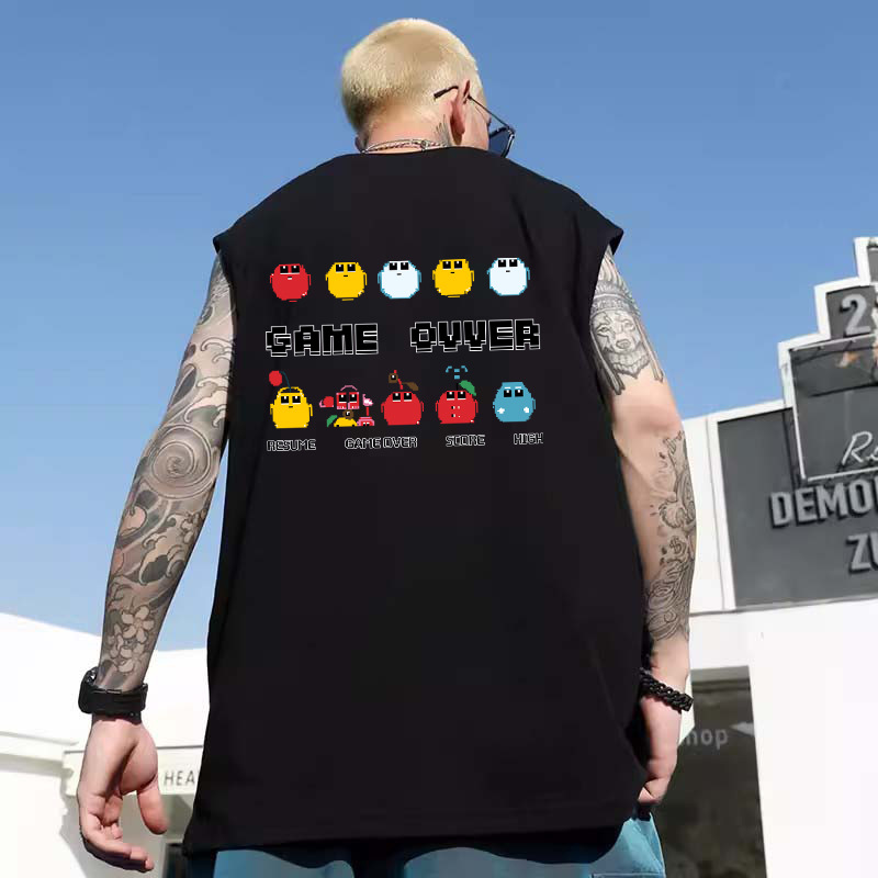 Summer Men's Trendy Edgy-Style Tank Tops | Oversized Wide-Shoulder Big & Tall Loose Sleeveless Tees