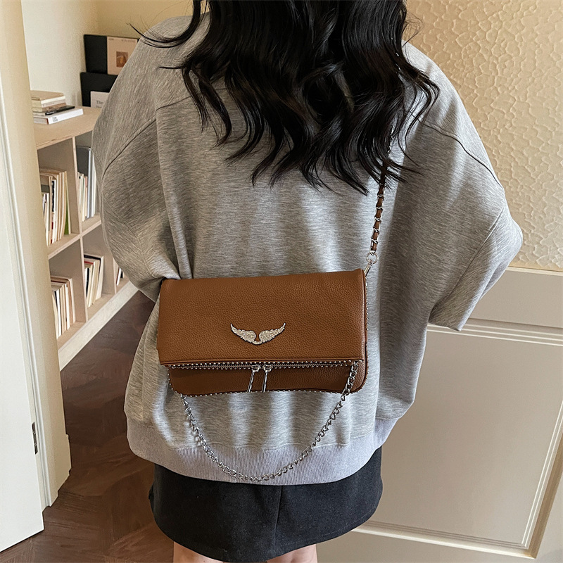 New Style Small Square Bag Woman New Style Fashionable Simple Chain Bag Senior Sense Shoulder Bag Retro Cross Body Bag