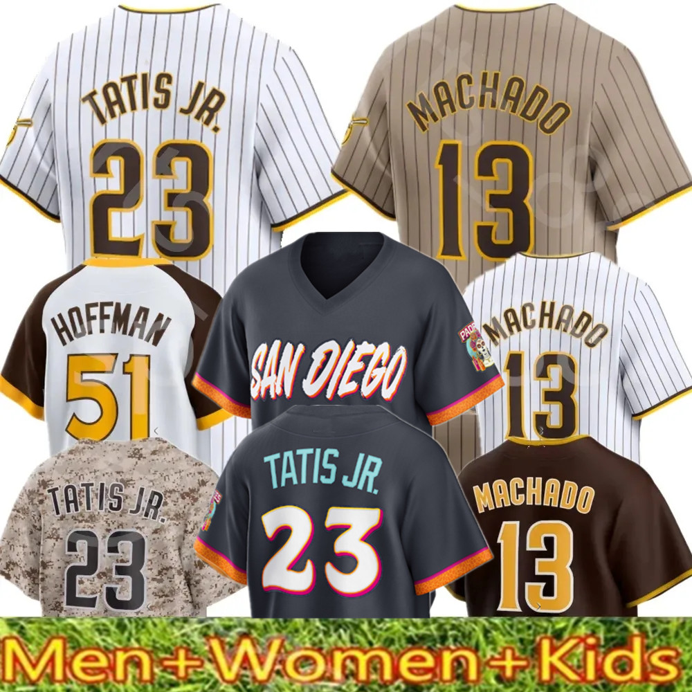 Custom S-4XL 22 Juan Soto jersey 23 Fernando Tatis Jr. 13 Manny Machado 9 Jake Cronenworth 19 Tony Gwynn 2 Bogaerts Lamet PadRE Baseball Jerseys