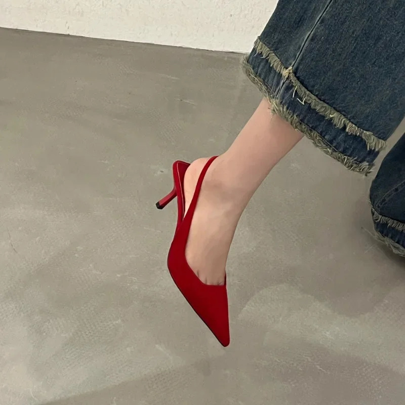 Womens Sexy Red High Heels Summer Strappy Sandals Comfortable Pointed Toe Women Fashion Stiletto Shoes 260415