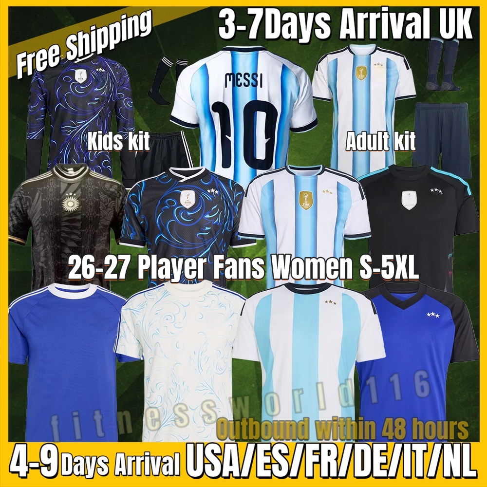 4xl 5xl 2026 Argentinas 50th football jersey MeSsIs 26 27 soccer jerseys MARTINEZ MARADONA FERNANDEZ DE PAUL E.MARTiNEZ MAC ALLISTER kids Kits sock sets football S-5XL
