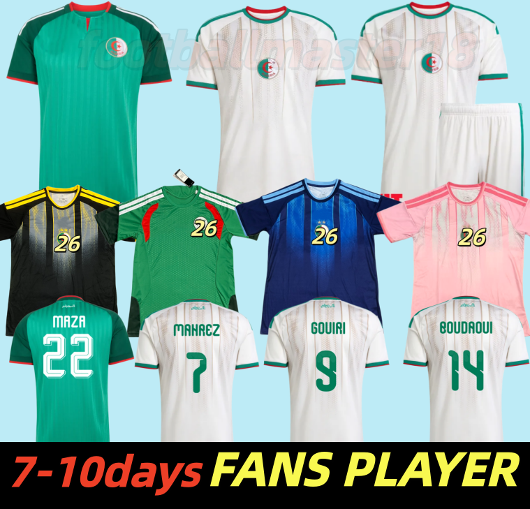 2026 Algeria soccer jersey WORLD CUP Gouiri 26 27 men kids kit Amoura Hadj Moussa Boudaoui Houssem Aouar Rayan Benrahma Ramiz home away fans player football shirt