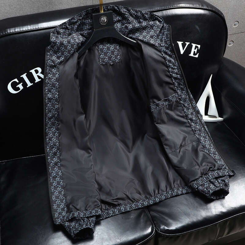 Men's Checkerboard Print Hooded Windbreaker Jacket Spring Autumn Thin Long Sleeve Casual Lightweight Sun Protection Outdoor Windproof Coat For Me