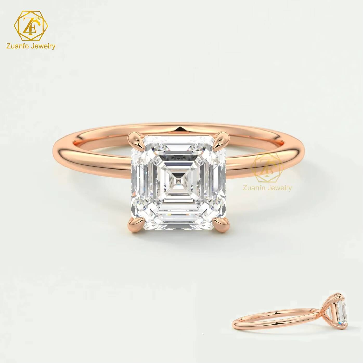 Customized Womens Solitaire Ring High Quality S925/14K /18K White Gold with VVS Clarity Certificate for Weddings