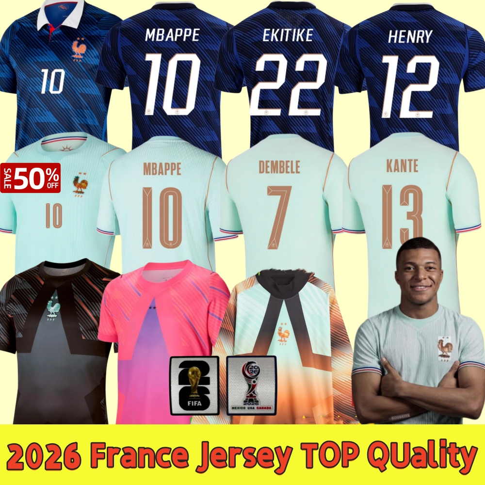 maillot france jersey 2026 MBAPPE BARCOLA OLISE EKITIKE 2026 2027 DEMBELE Maillots De Football Shirt Equipement De Foot Men Kids Kit Enfants France 120TH RUGBY