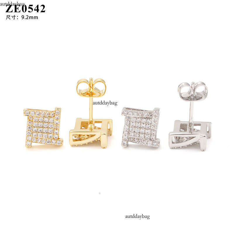 Fashionable highend 925 silver moissanite square earrings for men women versatile and stylish pass diamond tester