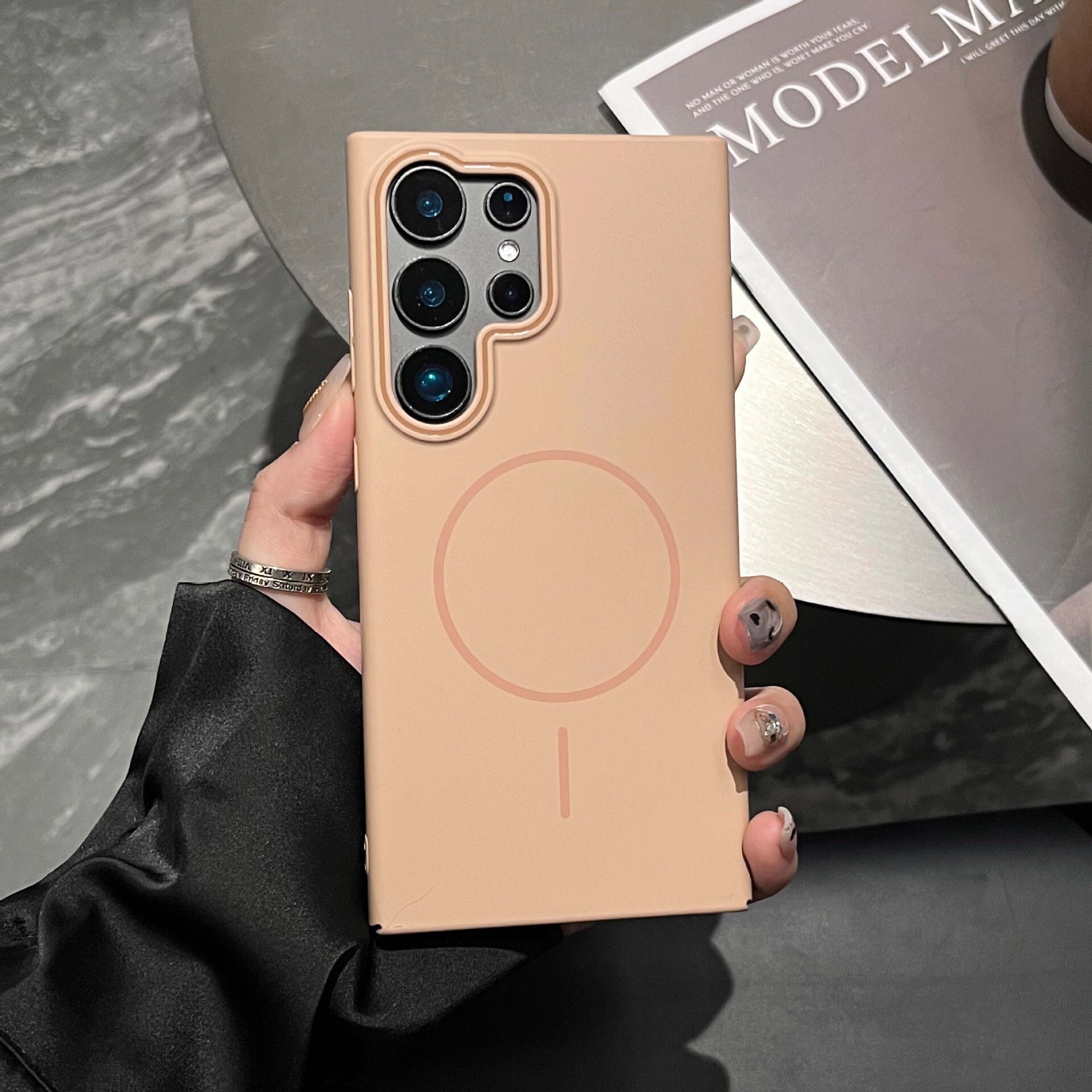 Fine Circle Magnetic Suitable for Samsung S25 Ultra Case New Ultra-thin Matte S23 High-end Feel S24 Solid Color Protective Cover
