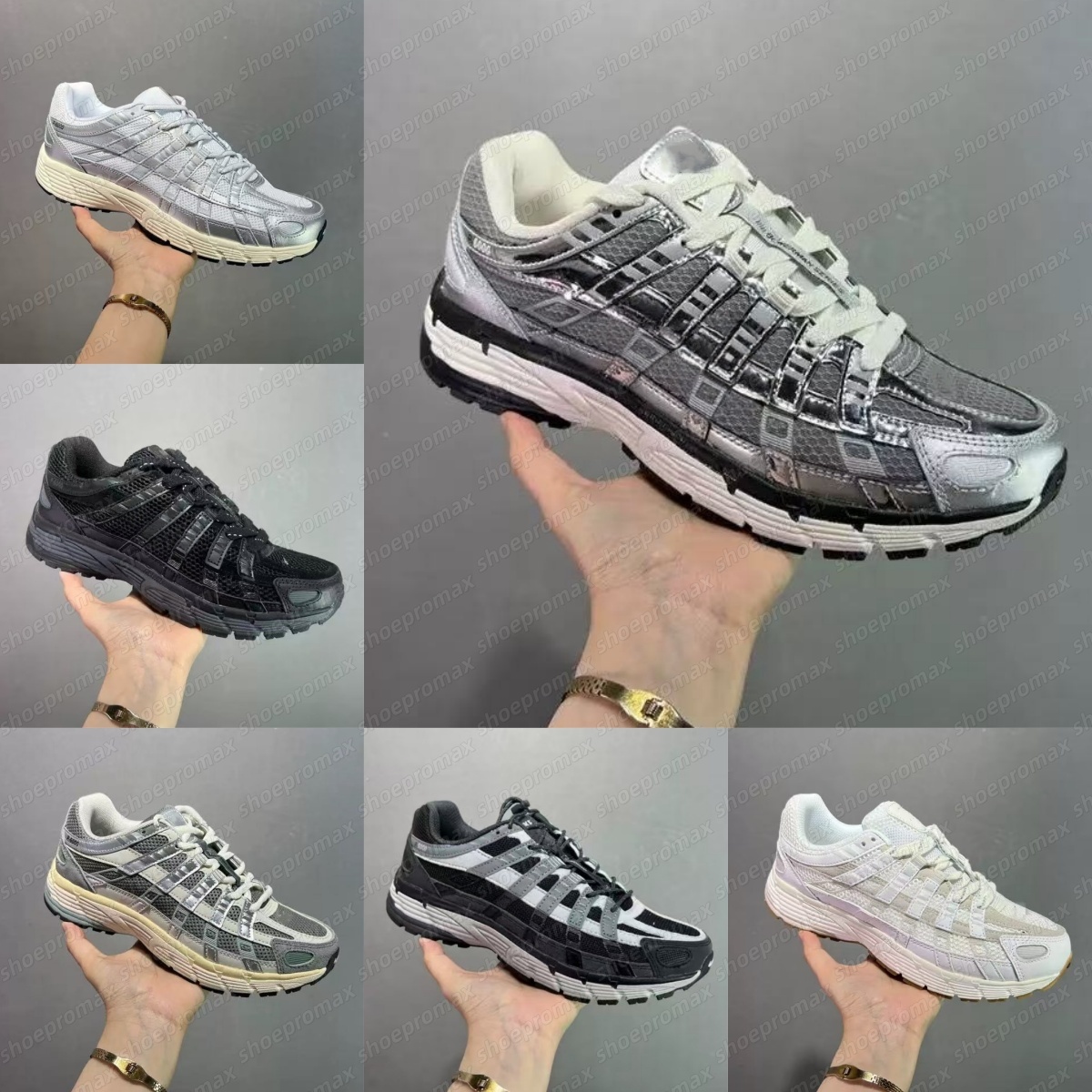Designer p6000 Running Shoes Men Women Sneakers Triple Black White anthracite smoke grey metallic silver racer blue womens Men outdoor trainers Shoes Size36-45