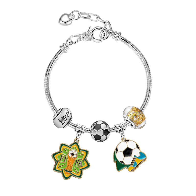 Football-themed champion jewelry, alloy enamel World Cup bracelet, commemorative gift wholesale for women - view 4