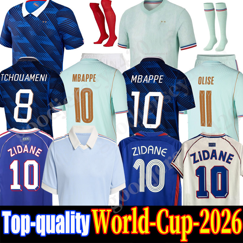 france jersey world cup 2026 French Soccer Jerseys MBAPPE DEMBELE EKITIKE Olise Kids national team retro Football tops Shirt maillot de foot ZIDANE HENRY vintage
