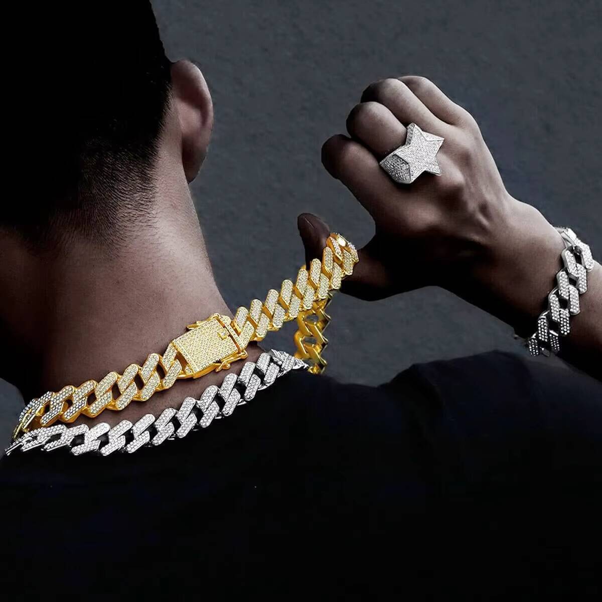 Good Quality 6mm White Gold 925 Sterling Silver VVS Moissanite Diamond Cuban Link Chain Bracelet Iced Out Mossanite Jewelry
