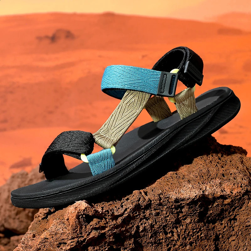 Summer Mens Sandals Outdoor Wadable Man Support Yoga Mat Gladiator Open Beach Slippers Antiskid Durable Flat Men Shoe Size40-45 260625 - view 4