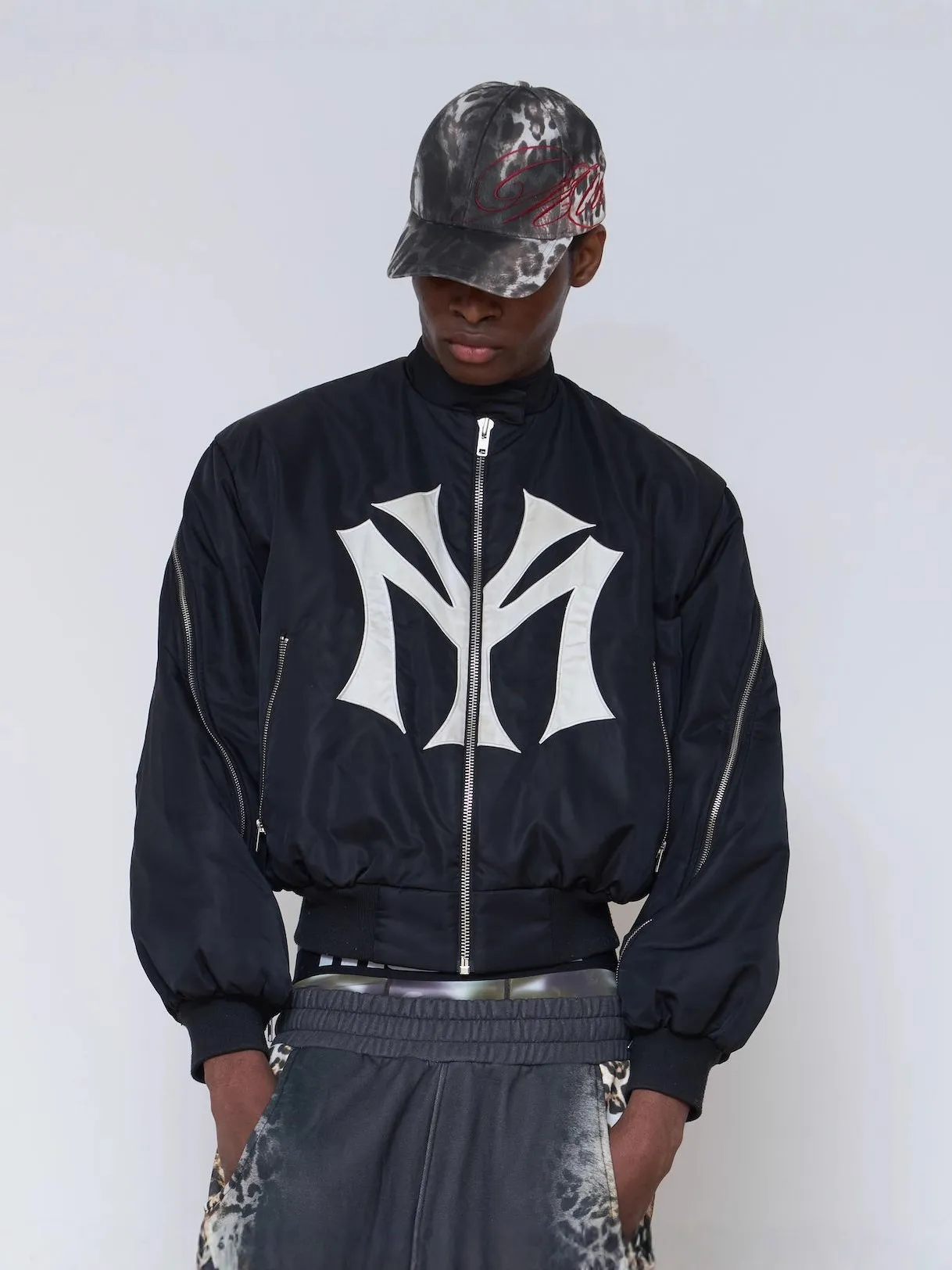 Men's Jackets Mowa American Sle Zipper Pilot Jacket High Street Trendy Style Printed Outerwear Casual Loose Fit Long Sve Hip-hop Fit Autumn For M
