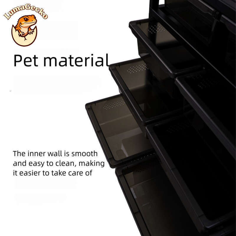 AR Adult Series: Reptile Rack habitat Black Aluminum Alloy Transperant Box Reptile Pet Snake Leopard Print Eyelash Giant Gecko Breeding Enclosure cage