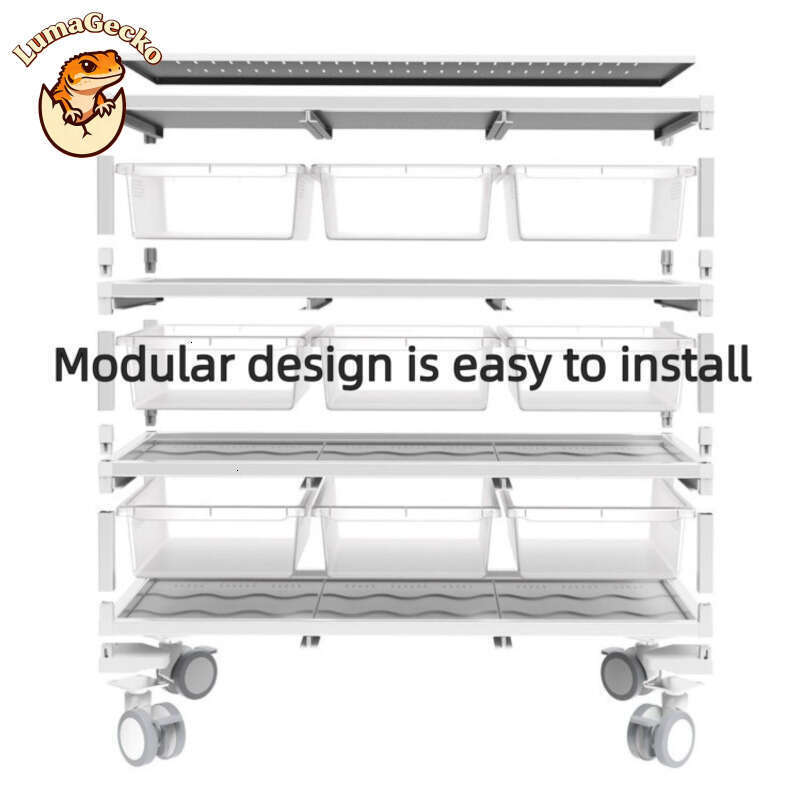 45M Series: Reptile Rack Silver Frame Aluminum Alloy Transperant Box Reptile Enclosure Bearded Dragon Giant Leopard Gecko Snake Breeding Cage Terrariu