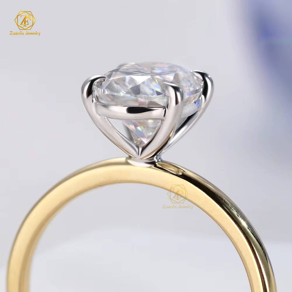 14K Solid Gold Solitaire 25carat Oval Moissanite Ring Engagement Vvs Moissanite Engagement Ring