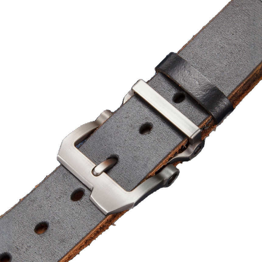 Men's belt made of genuine cowhide with mechanical buckle for casual and versatile wear. This belt is trendy and suitable for all occasions. X260