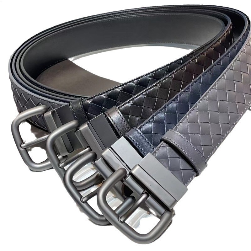 Other Fashion Accessories Fashion Business Men Leather Belt Alloy Pin Buckle Hand Woven Women Strap Jeans Casual Pants Braided Belt 231011