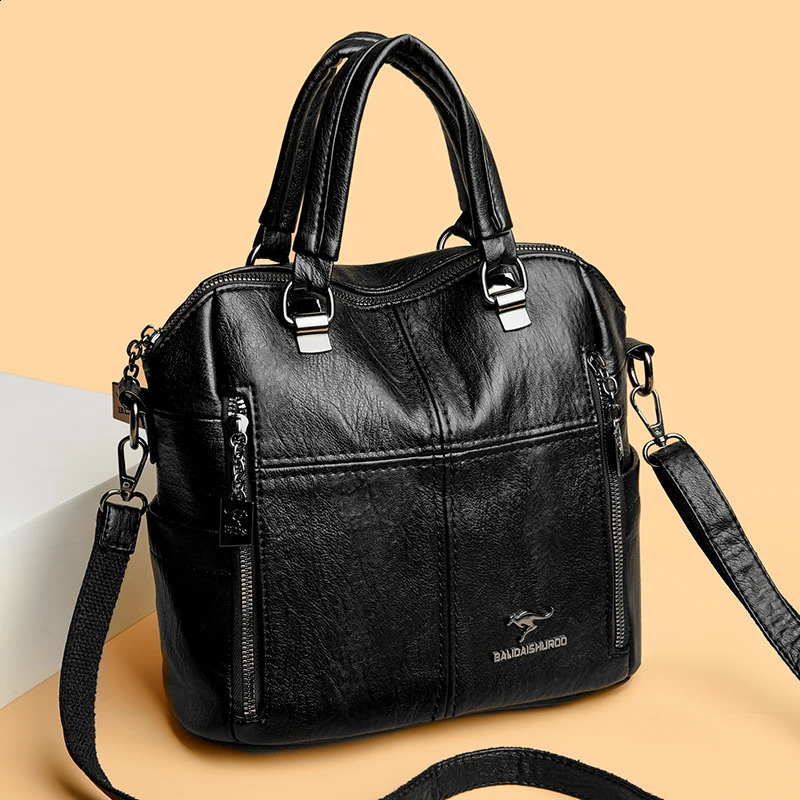 High Quality Leather Backpack Women Shoulder Bags Multifunction Travel Backpack School Bags for Girls Bagpack Mochila 260413 - view 3