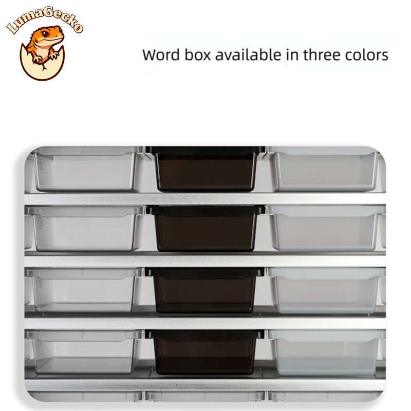 45M Series: Reptile Rack Silver Frame Aluminum Alloy Black Box Reptile Enclosure Habitat Bearded Dragon Giant Leopard Gecko Snake Breeding Cage Terrar