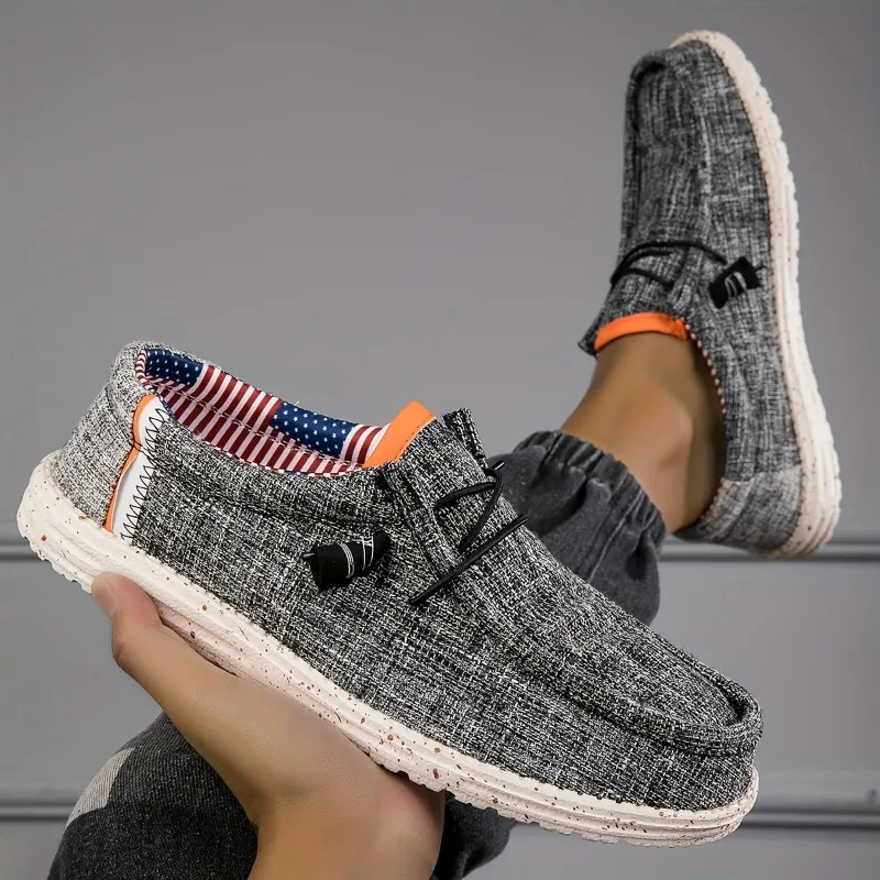 Mens Shoes Canvas Loafers Comfortable Breathable Casual Driving Vulcanized Flat Men Walking 260407