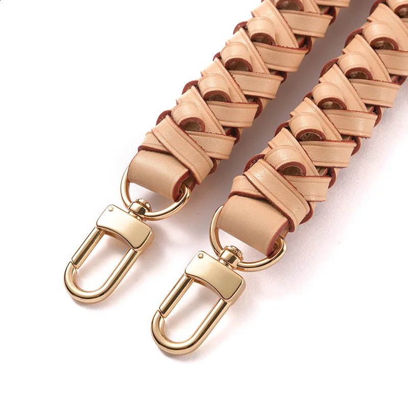 Vachetta cowskin woven strap genuine leather short handle for ner handbag purse bag parts accessories 260403