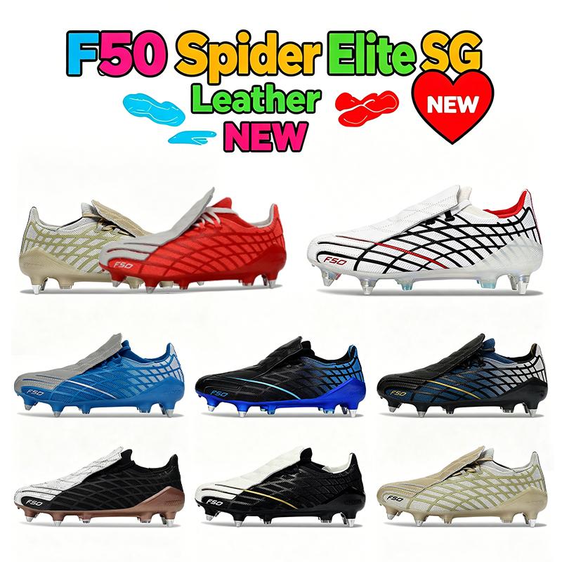 2026 world cup soccer cleats Mens football boots F50 Spider Elite SG outdoor lawn Lace-up track spikes red black Blue men women football cleats soccer shoes eur 39-45