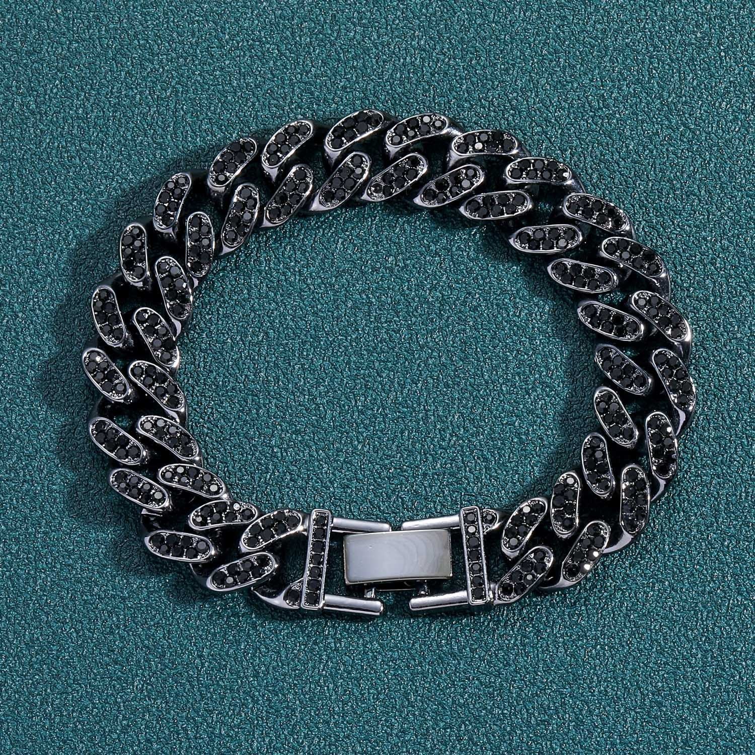 Hip Hop Bling Iced Out Miami Cuban Chain Bracelets Micro Pave Rainbow Red Green Blue CZ Colorful Women Men Fashion Jewelry 250604