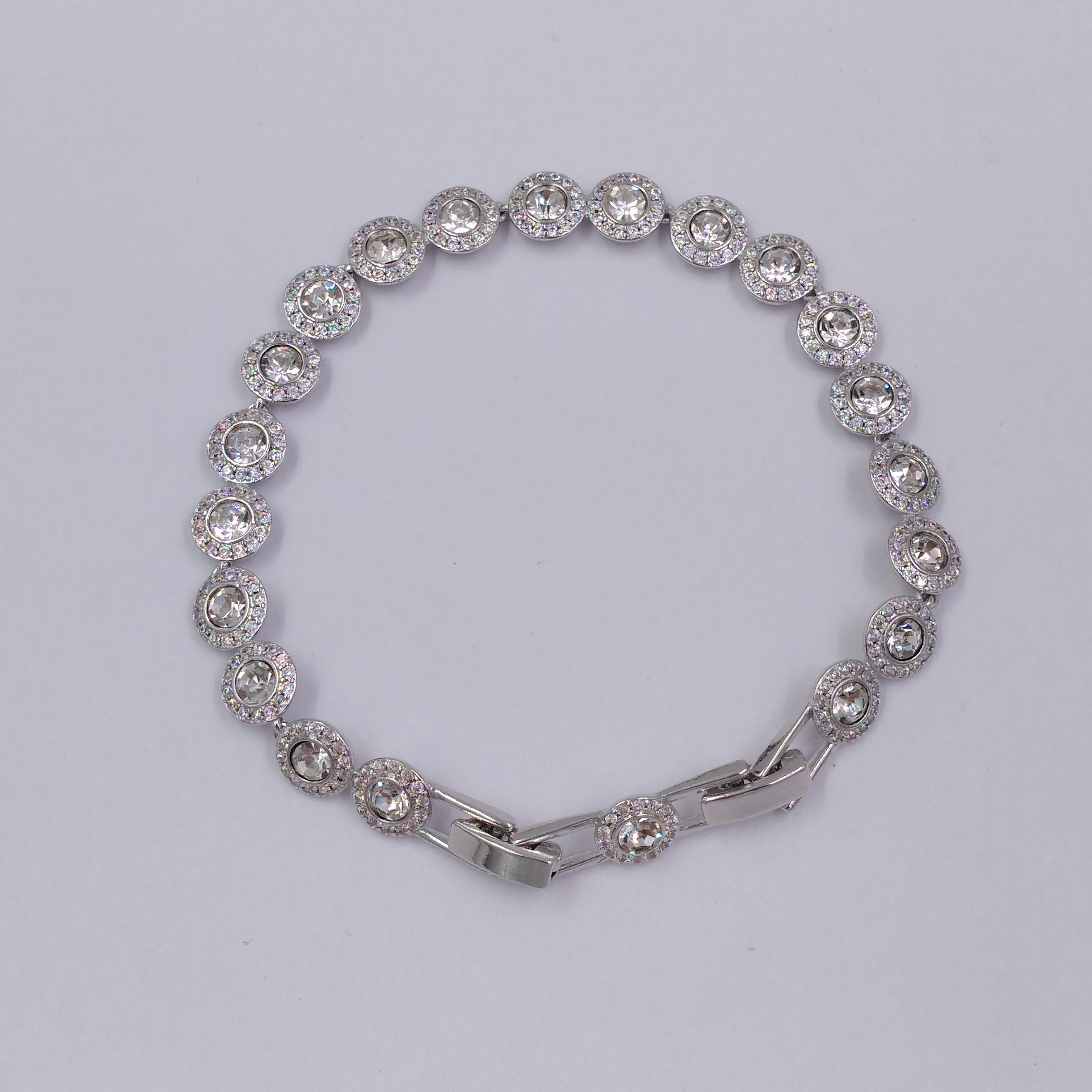 Panffy Gorgeous Dinner Bracelet Jewelry White Round Zircon Inlaid Bracelet Atmospheric Fashion Bracelet