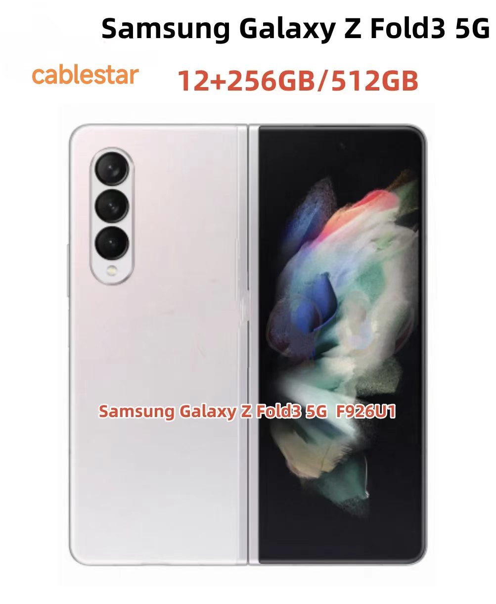 Samsung Galaxy Z Fold 3 5G F926N F926U1 7.6" AMOLED 12GB RAM 256/512GB ROM Snapdragon NFC 5G Cell Phone with S-Pen face ID