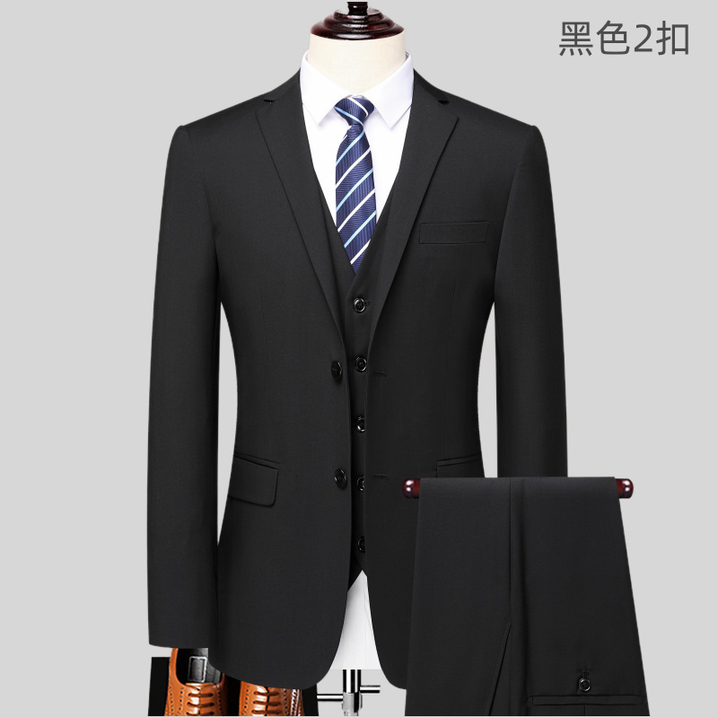 New Mens Suit Professional Blazer Suit for Men Office Work Professional Wear Black Navy Gray Two-Button Formal Trousers