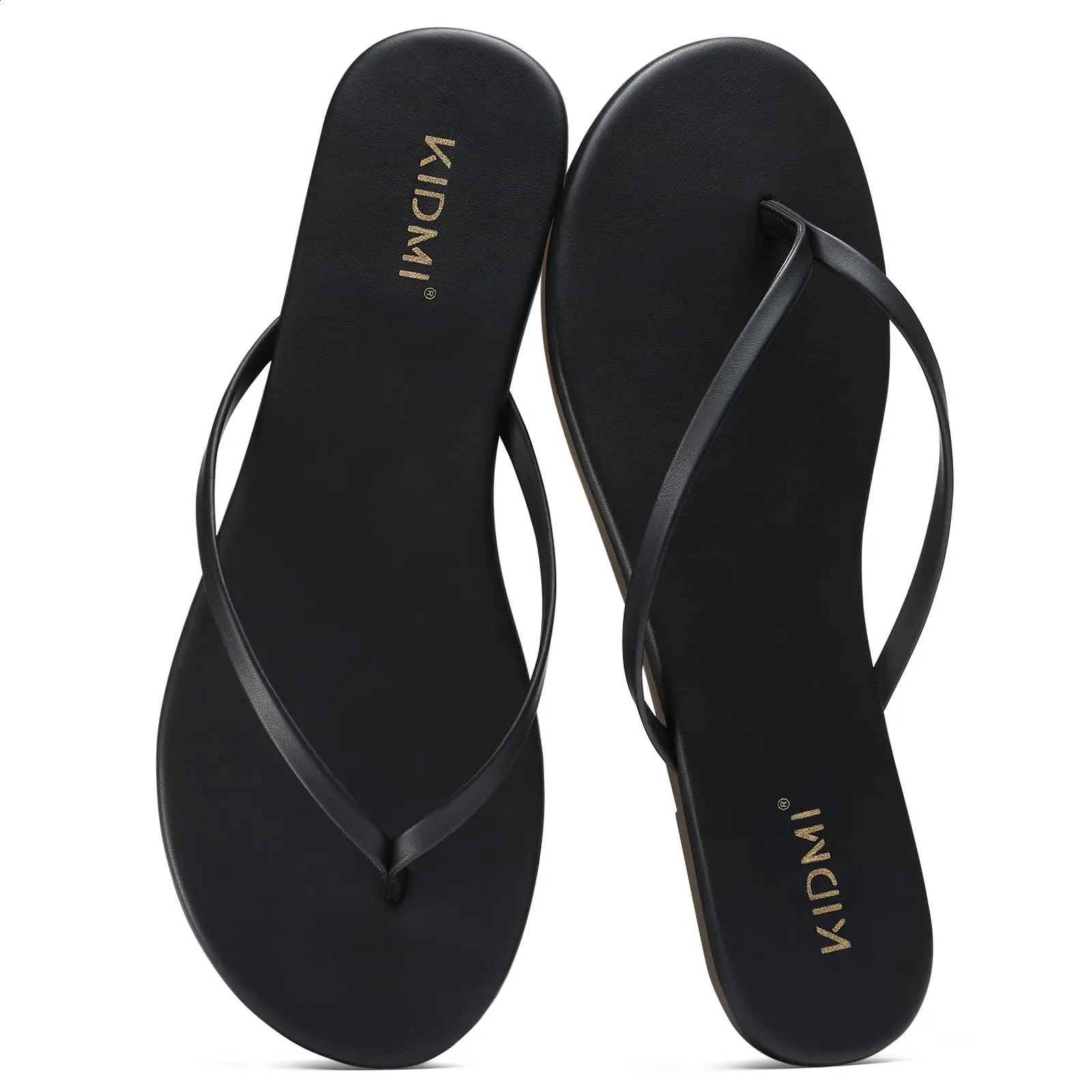 Comwarm 2026 Thong Flip Flops for Women Summer Beach Sandals Vegan Leather Fashion Flat Slippers with Rubber Sole 260414