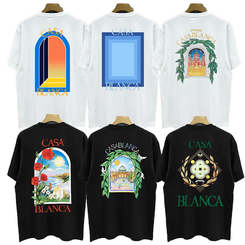 casablanct shirt mens designer t shirt men tshirt luxury mens tees summer round neck sweat absorbing short sleeves high quality 300g cottonus designer tshirt