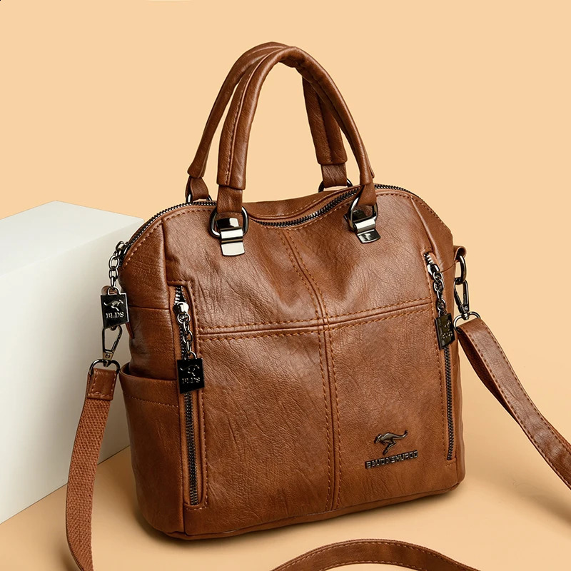High Quality Leather Backpack Women Shoulder Bags Multifunction Travel Backpack School Bags for Girls Bagpack Mochila 260413