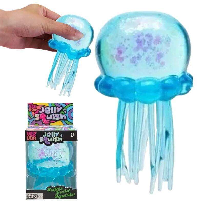 New Octopus Squishy Needoh Realistic Jellyfish Ball Beach Water Play Outdoor Squeeze Fidget Toy for Stress Relief