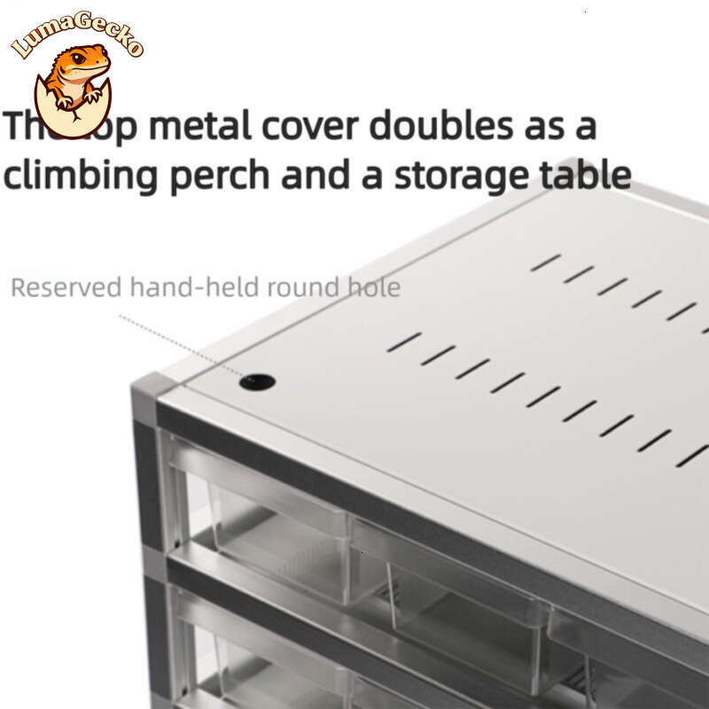 45M Series: Reptile Rack Silver Frame Aluminum Alloy White Box Reptile Enclosure Habitat Bearded Dragon Giant Leopard Gecko Snake Breeding Cage Terrar