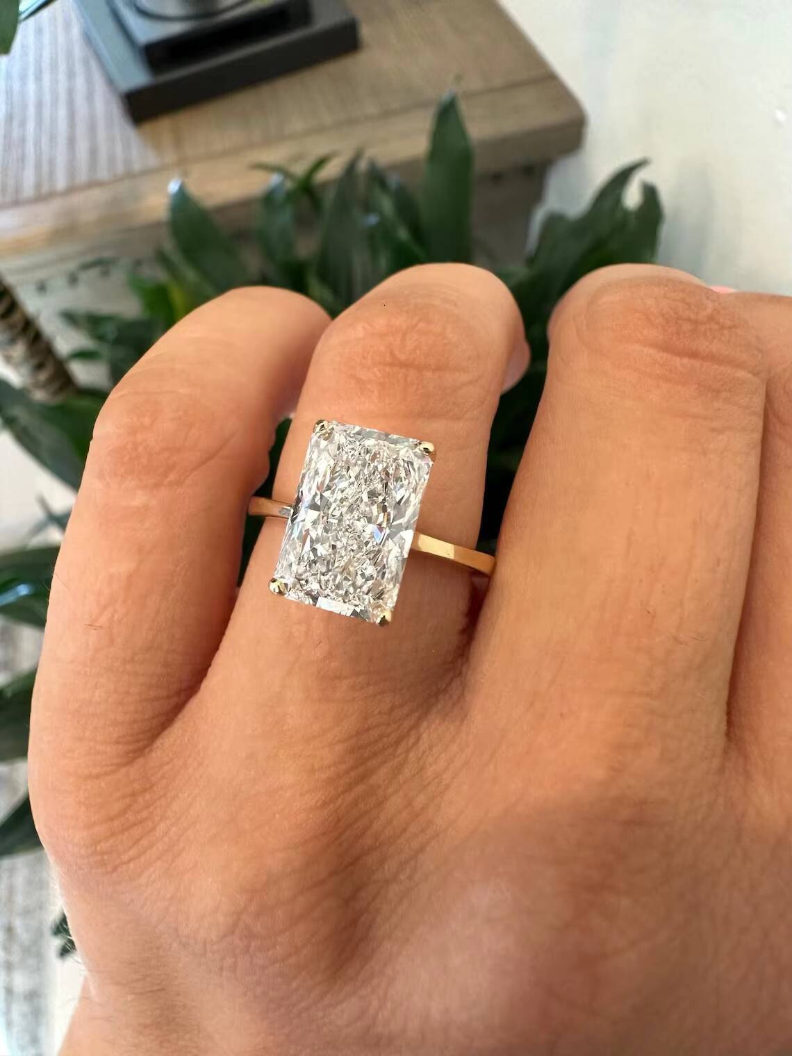 Exclusive 4 Ct radiant cut lab grown diamond engagement ring 925 silver custom design direct manufacturer supplier