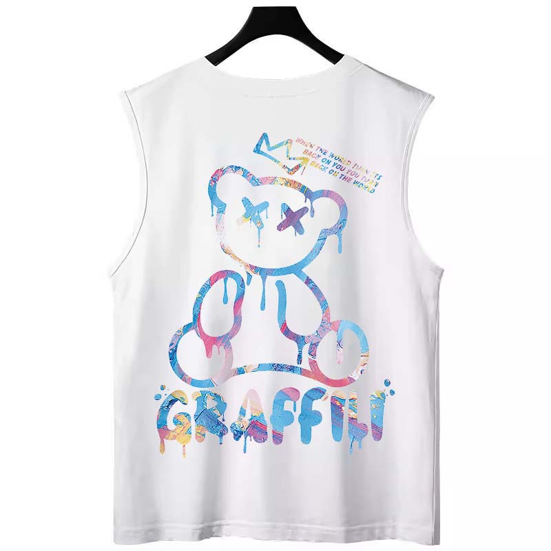2026 Men's Printed Tank Tops | Athletic Gym Sleeveless Tees for Layering & Workout
