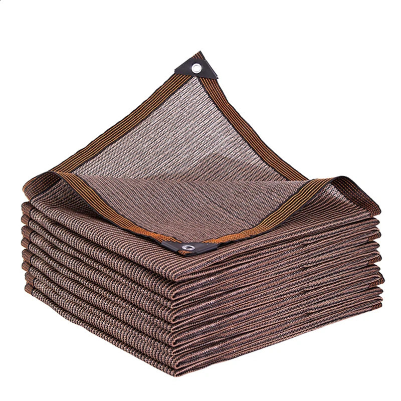 75GSM Outdoor Awning Coffee Sun Shade Net Garden Succulent Plants Shelter Greenhouse Shaing Cover Pergola Shading Sail 260520