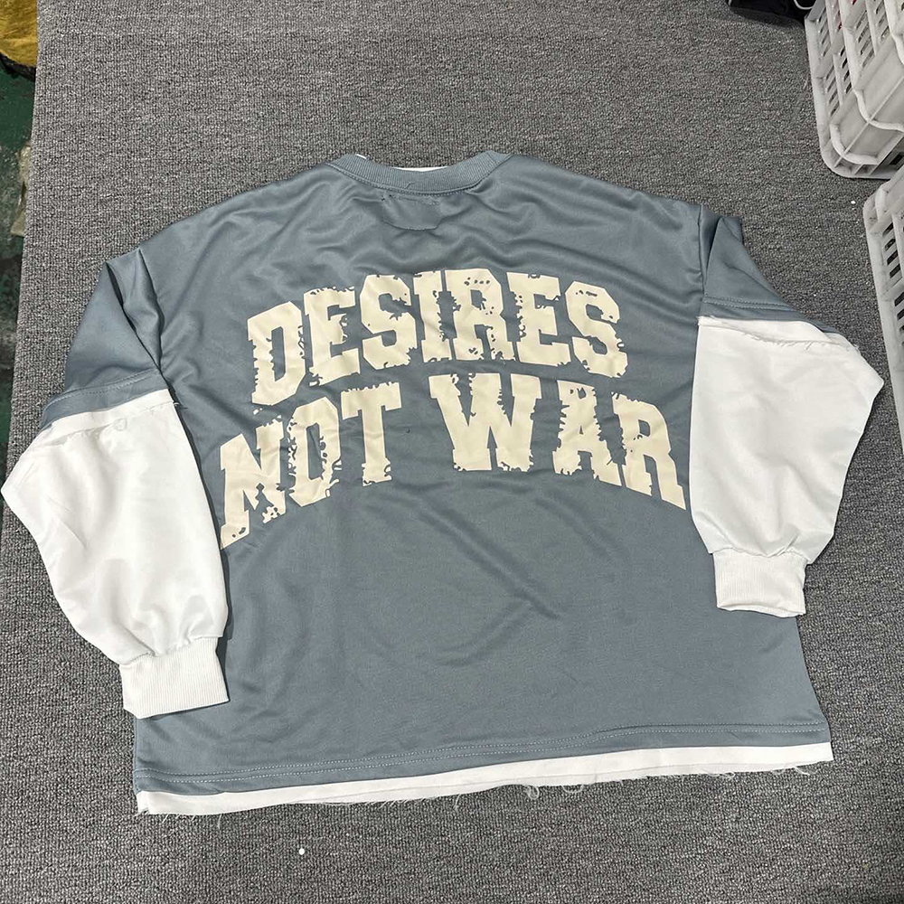 Men's T Shirts Street Fashion Letter Printed Cotton Round Neck Long Sleeve T-shirt Men Trendy Brand Casual Loose Oversized Top Women